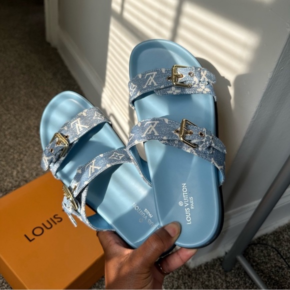 Louis Vuitton Shoes - LV Bom Dia denim sandals 9